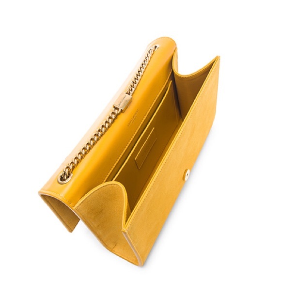 YSL Medium Kate Yellow Suede Tassel Bag - Picture 6 of 7